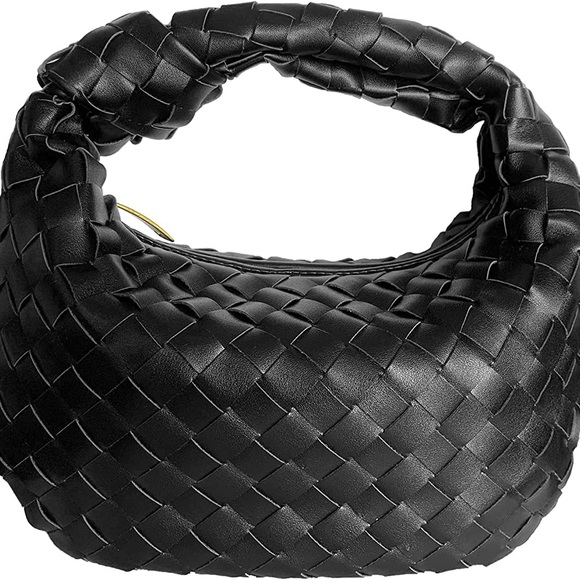 ✖️SOLD✖️ Small Black Woven Purse W/ Knotted Top Handle - Picture 3 of 10